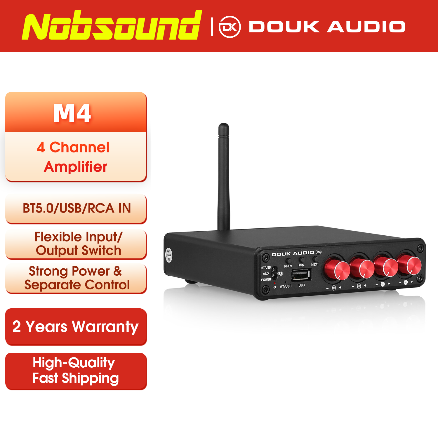 Home Cinema Receiver - Nobsound HiFi Stereo Bluetooth 5.0 Amplifier