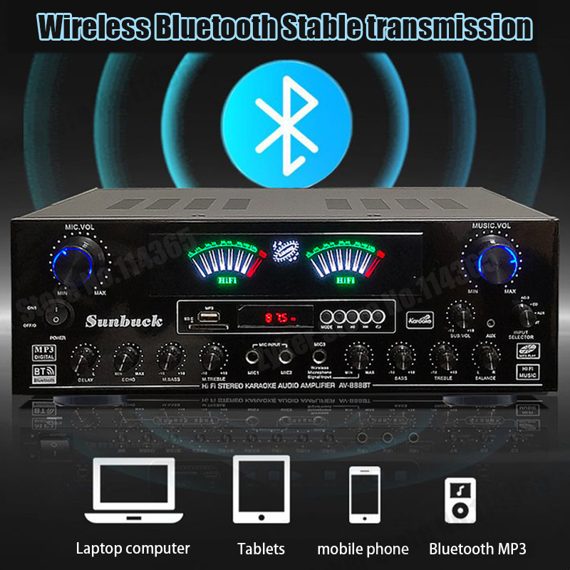 888BT 999BT Amplifier Bluetoot - Home Cinema Receiver ulasan dan harga