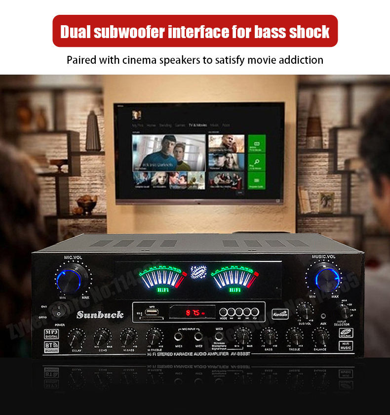 888BT 999BT Amplifier Bluetoot - Home Cinema Receiver ulasan dan harga
