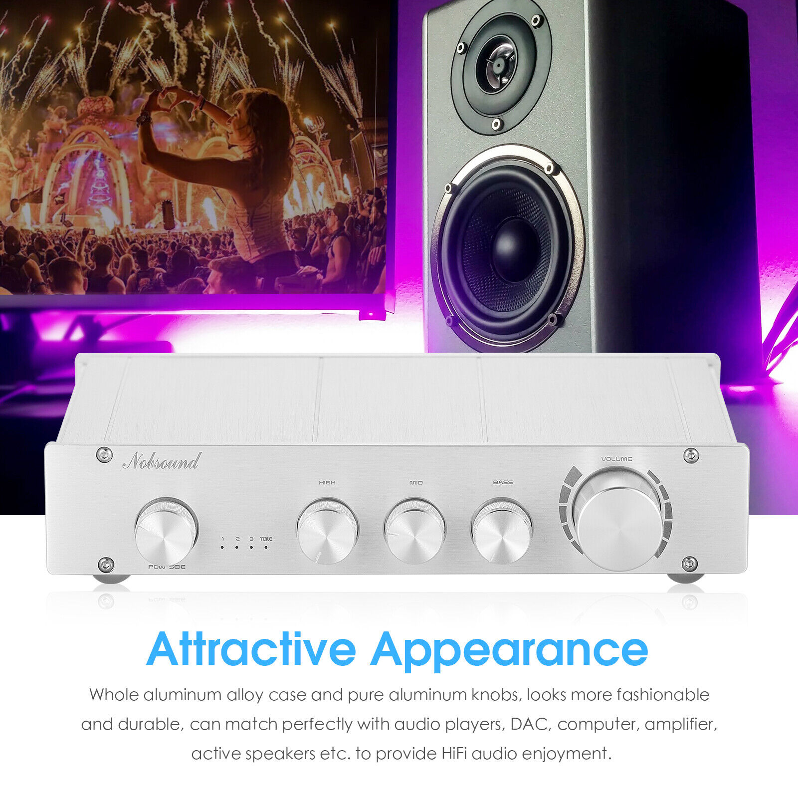 Nobsound Preamplifier Stereo D - Home Cinema Receiver ulasan dan harga