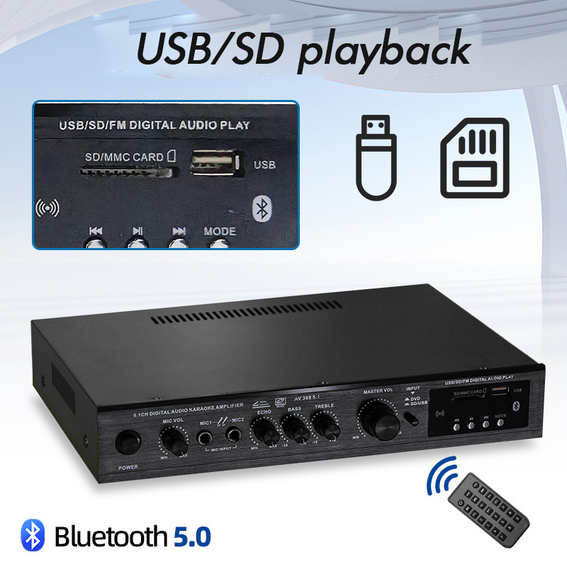 Amplifier Speaker Suara Blueto - Home Cinema Receiver ulasan dan harga