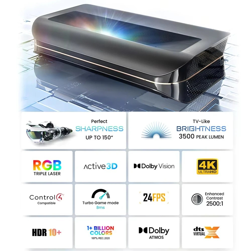 Proyektor Laser 3D HDR10+ Beam - Home Cinema Theater ulasan dan harga