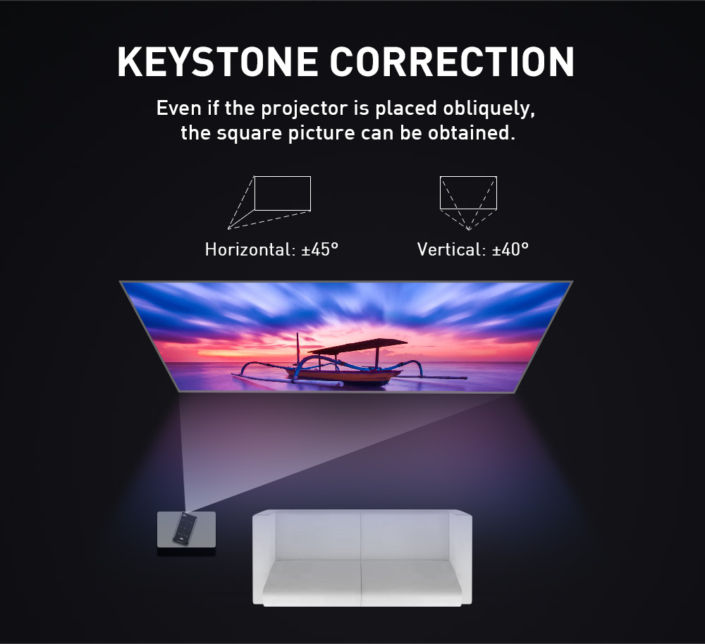 Proyektor Mini Saku DLP Portab - Home Cinema Quad ulasan dan harga
