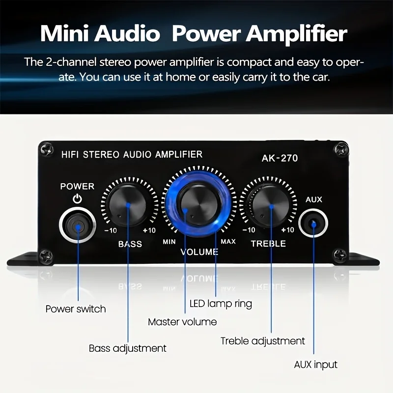 AK-270 400W Amplifier Daya Min - Home Cinema Theater ulasan dan harga