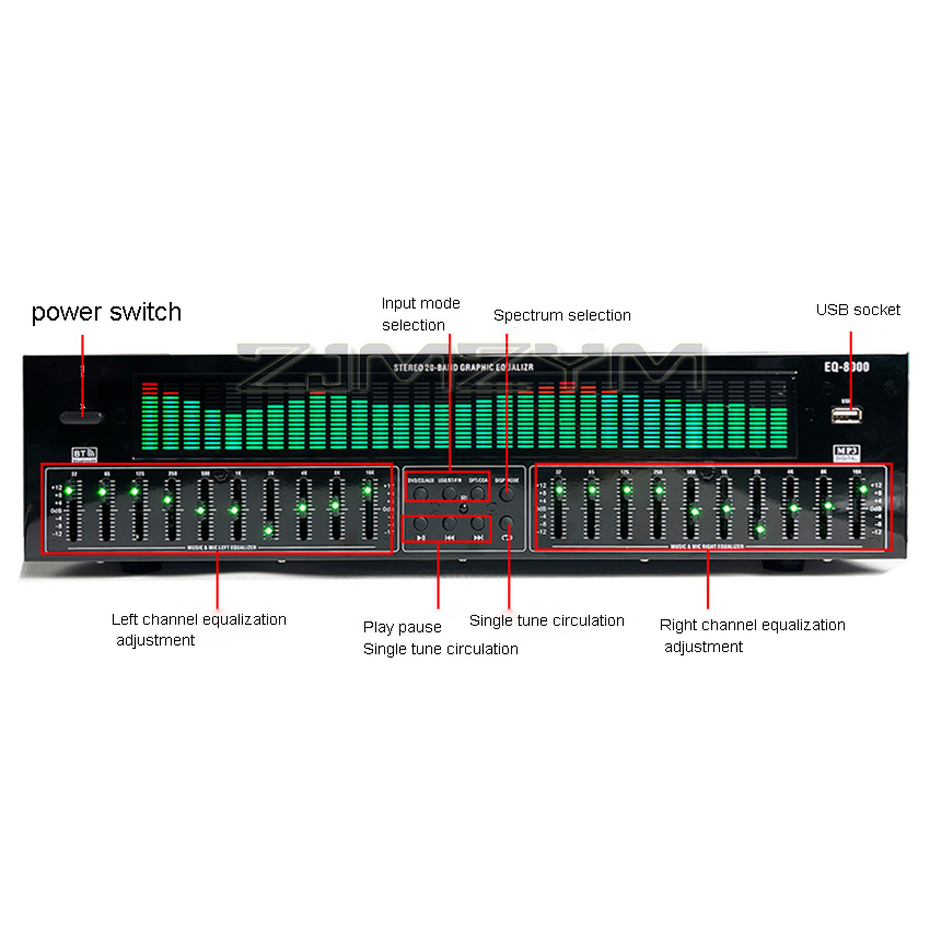 EQ8000 Equalizer Bluetooth 5.3 - Home Cinema Receiver ulasan dan harga